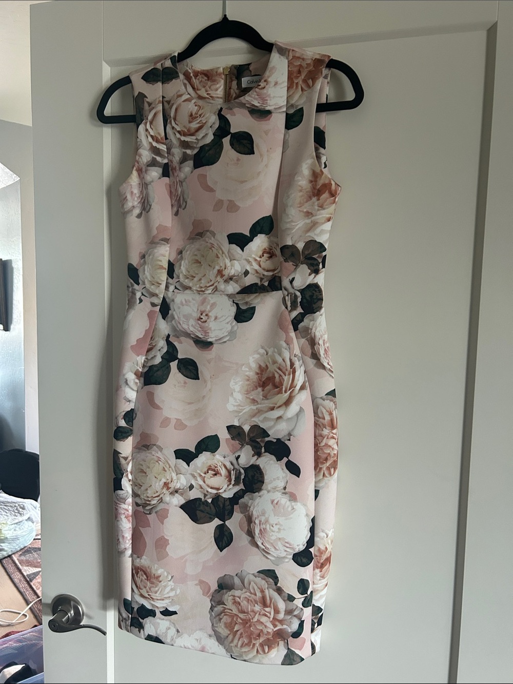 Calvin Klein Blush Pink Floral Sheath Dress